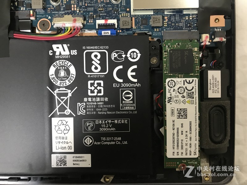 acer sf314-54G拆解，更换nvme 1.3 SSD，全网首拆