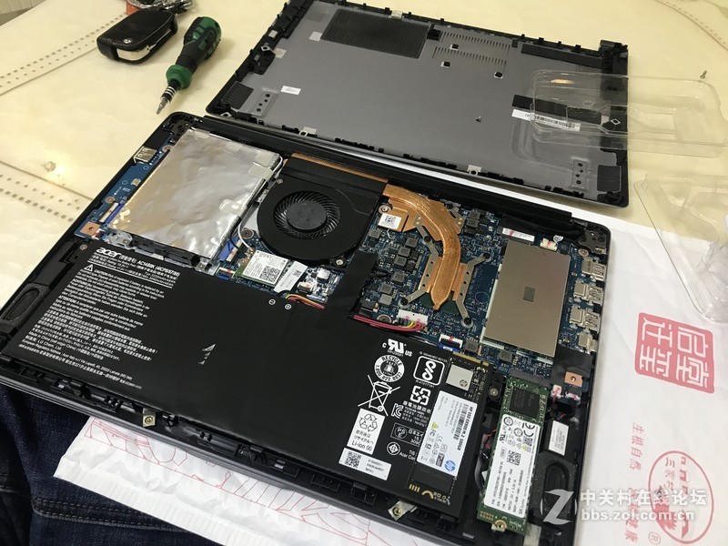 acer sf314-54G拆解，更换nvme 1.3 SSD，全网首拆