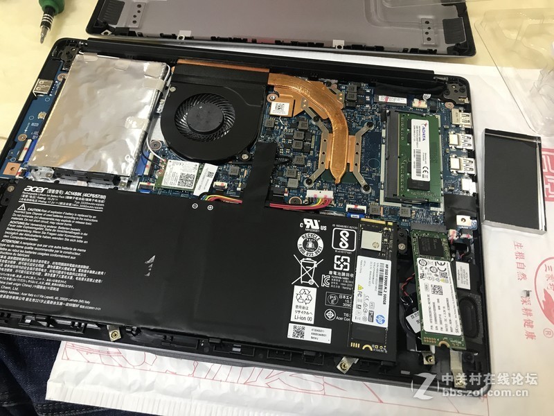 acer sf314-54G拆解，更换nvme 1.3 SSD，全网首拆