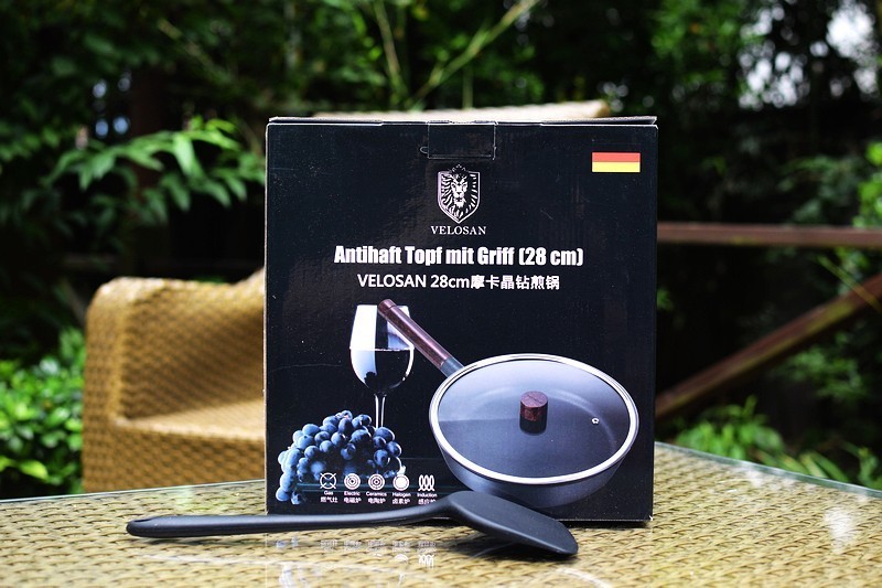 德国品牌 瑞士技术 VELOSAN 28cm摩卡晶钻古木不粘煎锅