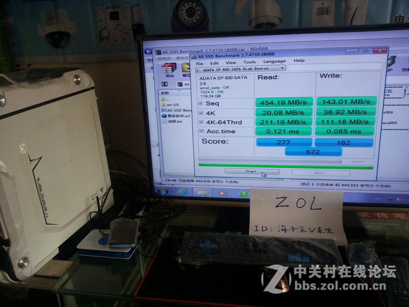 在AHCI模式下安装WIN7   64位系统AS SSD BENCHMARK测试