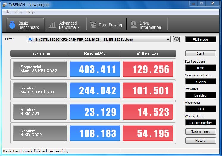 英特尔PRO2500 240G M.2 ngff 全新原装MLC高耐久度 秒TLC 实物测试