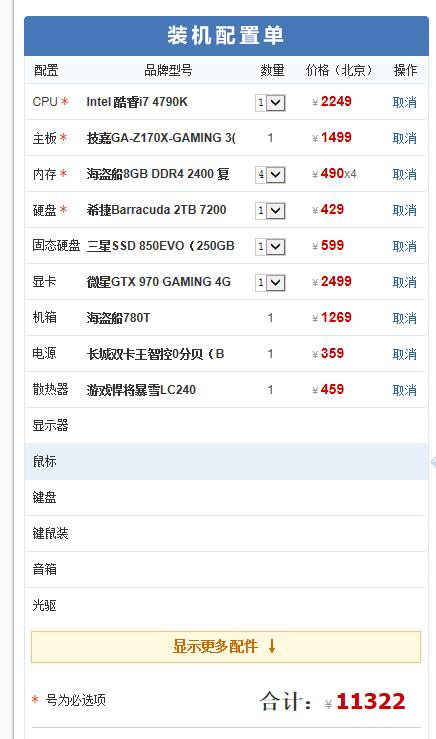 请大神看一下我自己搭配的电脑有什么不合理的地方？求专业点评和指点！