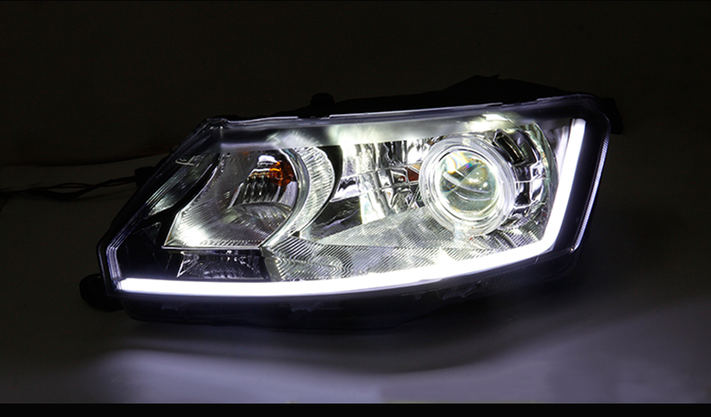 斯柯达昕锐大灯总成，改装双光透镜、天使眼、氙气灯、日行灯