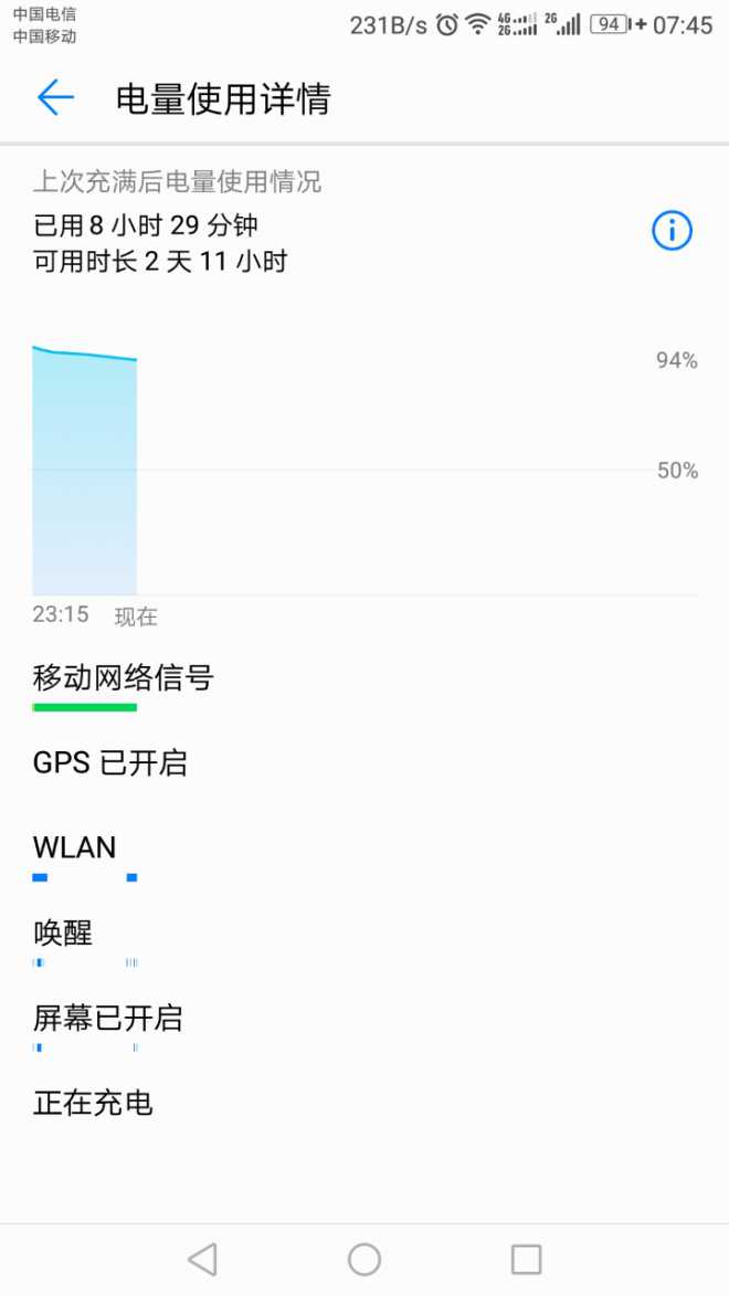 全网通6+128mate9省电方式下待机好费电