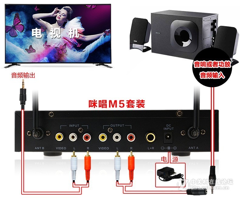 夏普 LCD-45SF460A智能电视接麦克风k歌插咪唱话筒唱歌