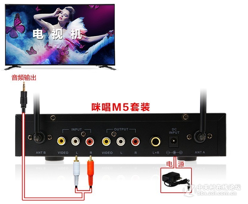 夏普 LCD-45SF460A智能电视接麦克风k歌插咪唱话筒唱歌