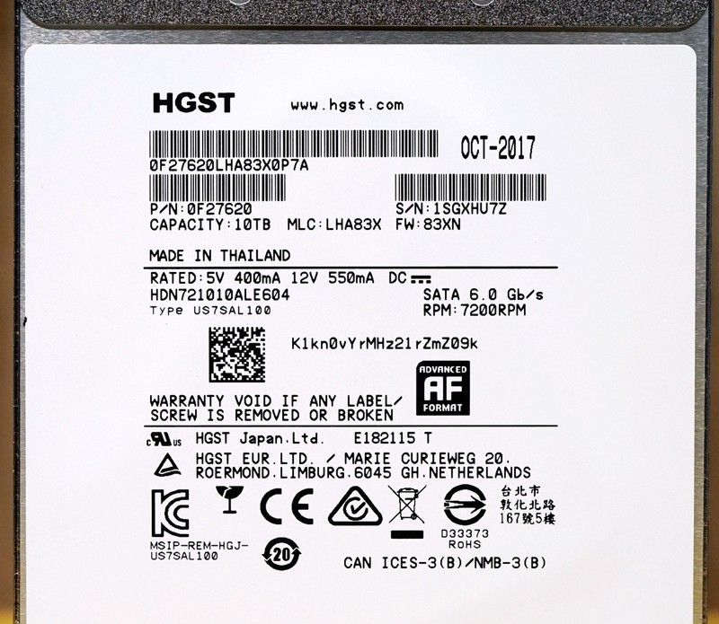 #超大容量 自由存储# HGST 10TB NAS硬盘开箱及性能详测