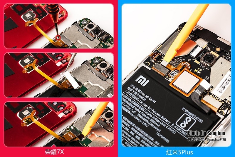 [By Sanghua拆机] 最美拆机，荣耀7X 红米5Plus对拆。