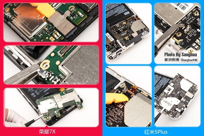 [By Sanghua拆机] 最美拆机，荣耀7X 红米5Plus对拆。