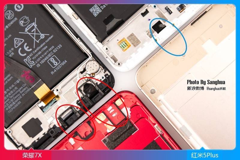 [By Sanghua拆机] 最美拆机，荣耀7X 红米5Plus对拆。