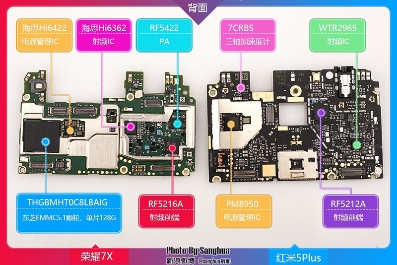 [By Sanghua拆机] 最美拆机，荣耀7X 红米5Plus对拆。