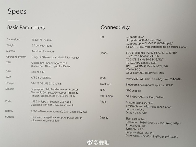 德国网站 ZDNet 放出了一加手机 5T 的开箱照。 