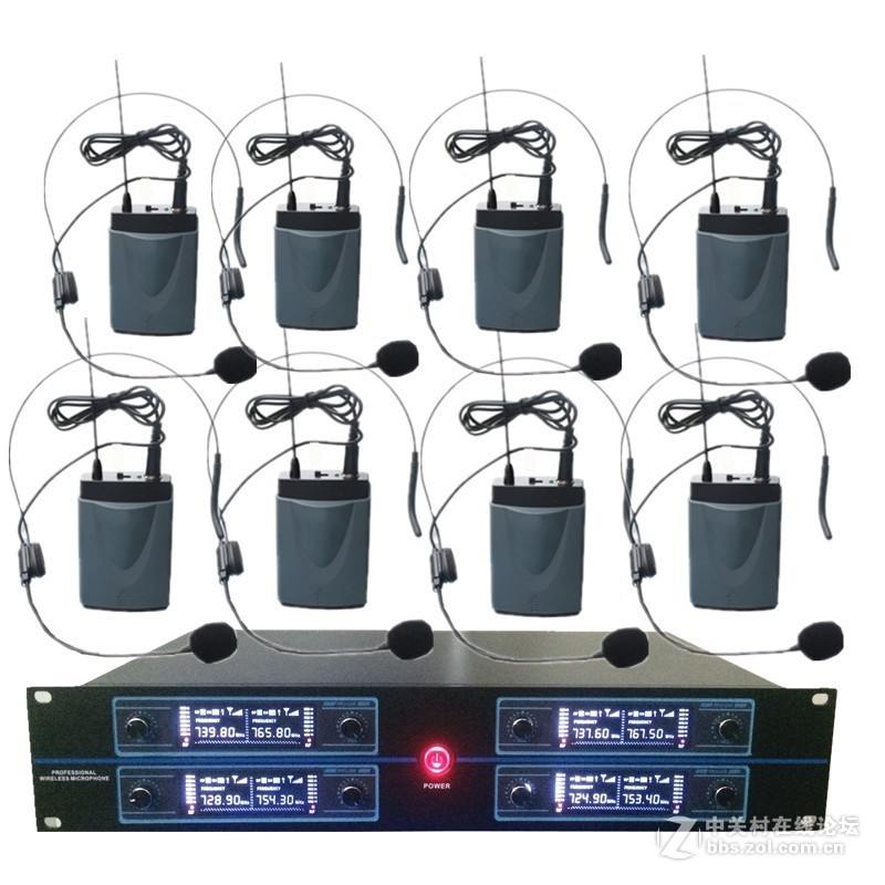 专业U段一拖八无线话筒 教学会议室舞台演出领夹头戴麦克风