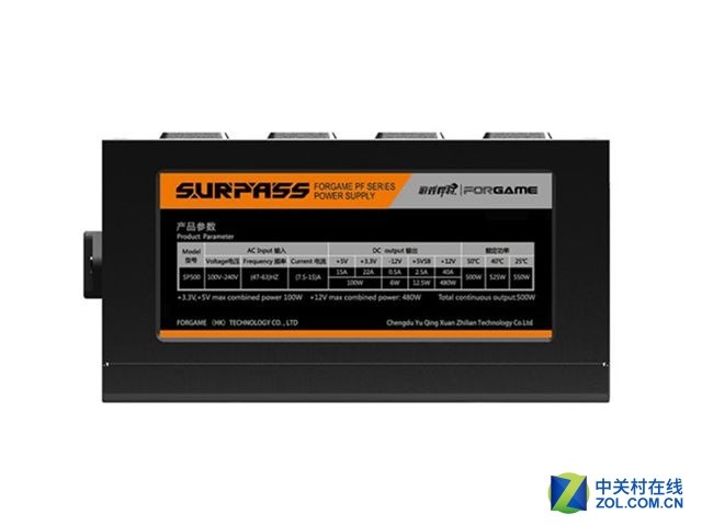 单路+12V更给力 游戏悍将SP500电源