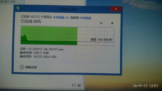 给大家看看星空体育平台750evo复制硬盘到OCZ TR150的速度