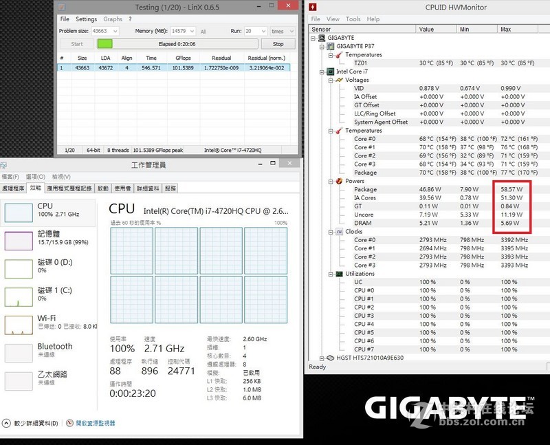 GIGABYTE P37X烧机分享与Smart update介绍