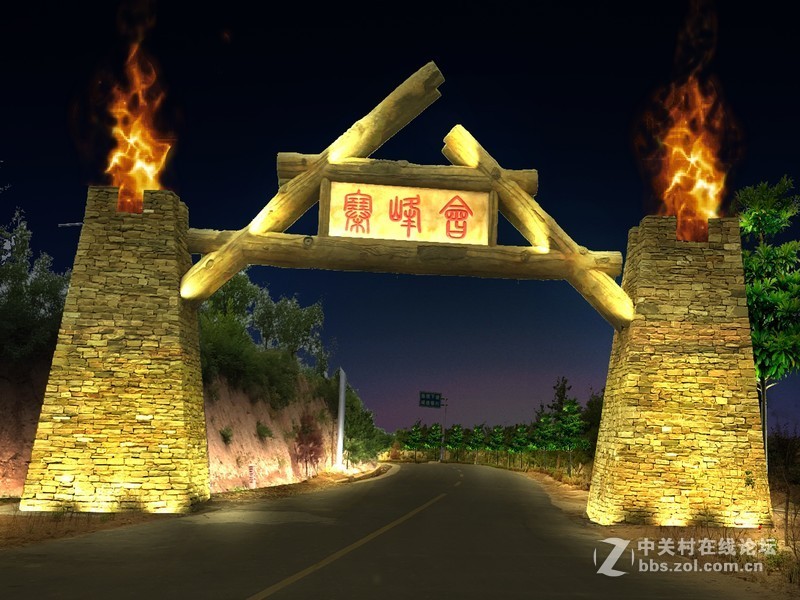 旅游景区大峡谷主题公园篝火晚会伏羲3d壁炉仿真假火盆设计效果