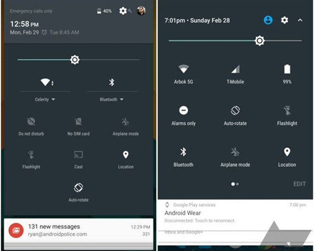 Android 7.0 曝官方截图:通知栏变样