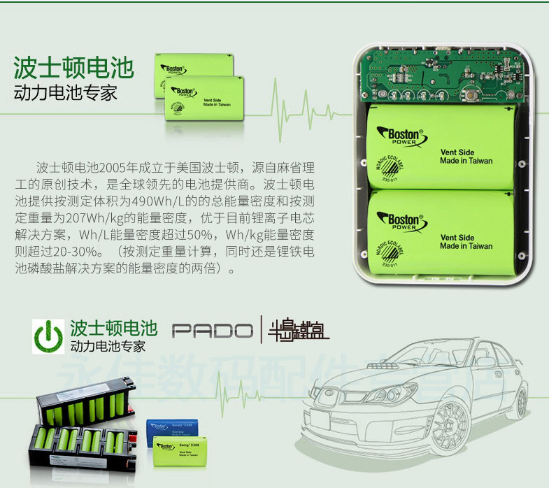 拆一个爱国者半岛铁盒U10000移动电源, 少见的波士顿电芯