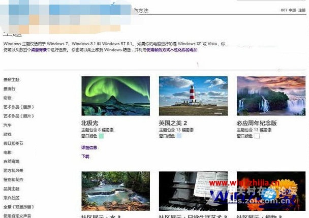 Win10系统怎么通过联机获取更多主题