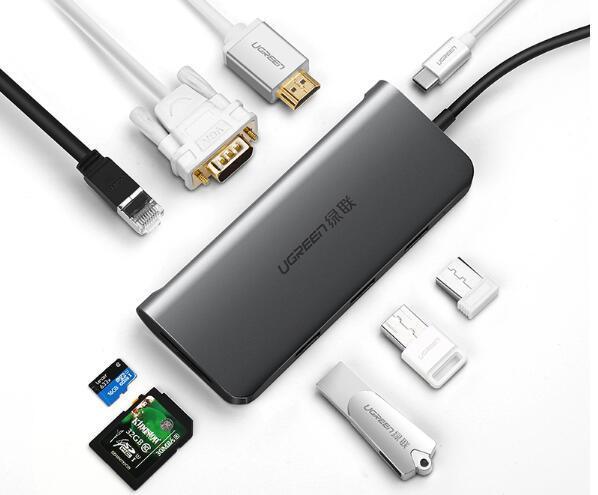 苹果笔记本插口少? 一招扩展8个接口, 5种功能任意用