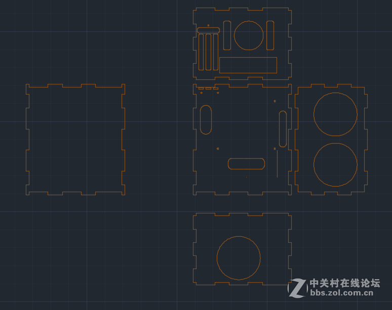 自己做的图纸，8毫米亚克力机箱主板部分