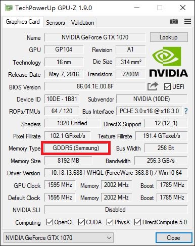 耕升GTX 1070更新BIOS，修复镁光显存造成的崩溃蓝屏问题