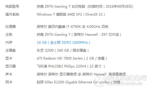 技加Z97X 多个显示内存使用量
