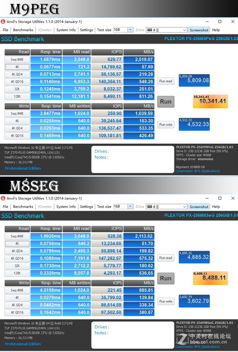 SSD更新换代有啥进步? 浦科特 M9PeG VS M8SeG