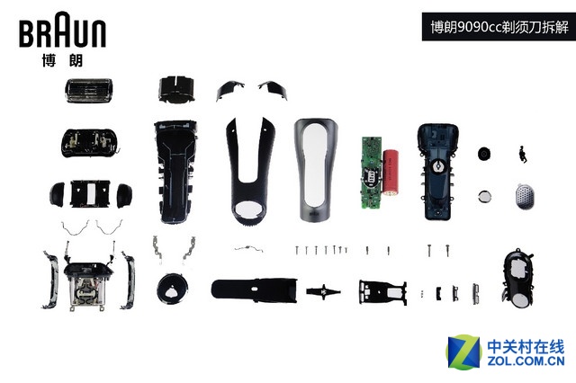 看看博朗9系剃须刀的高清拆解图，辣么高大上~