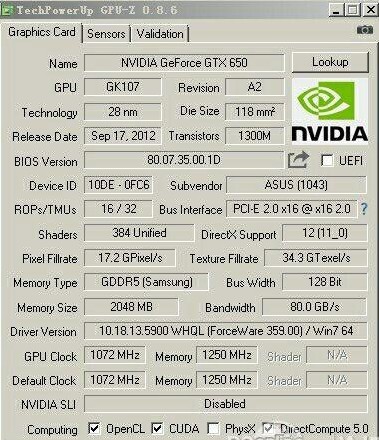 40片全国联保华硕GTX650 2G显卡，功耗低成色新，测试图已上