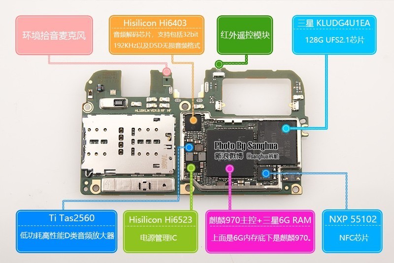 荣耀v10主板元件图解图片