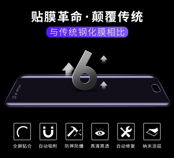 华为系列新型水 疑 膜 全屏高清 自带修复功能