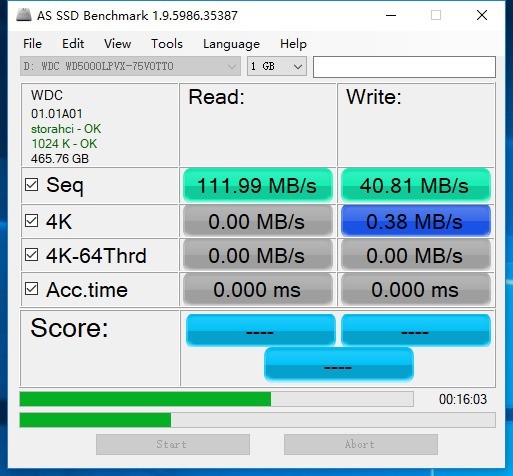 换下的机械硬盘再利用，笔记本硬盘装进硬盘盒里的对比测试