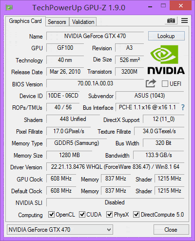 NVIDIA公版Geforce GTX470  【已出】