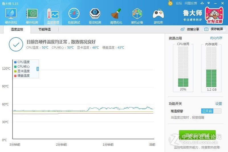 鲁大师不显示风扇转速，温度高。