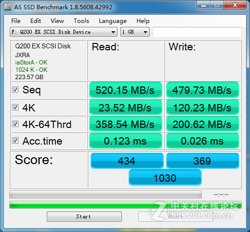 新买的东芝Q200EX 240G到了，上测试~~