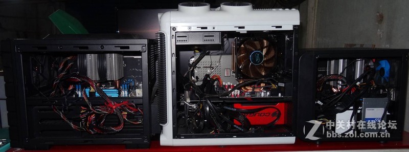 三个平放的机箱的对比，大家可以看看