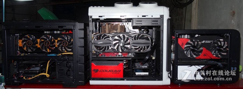 三个平放的机箱的对比，大家可以看看