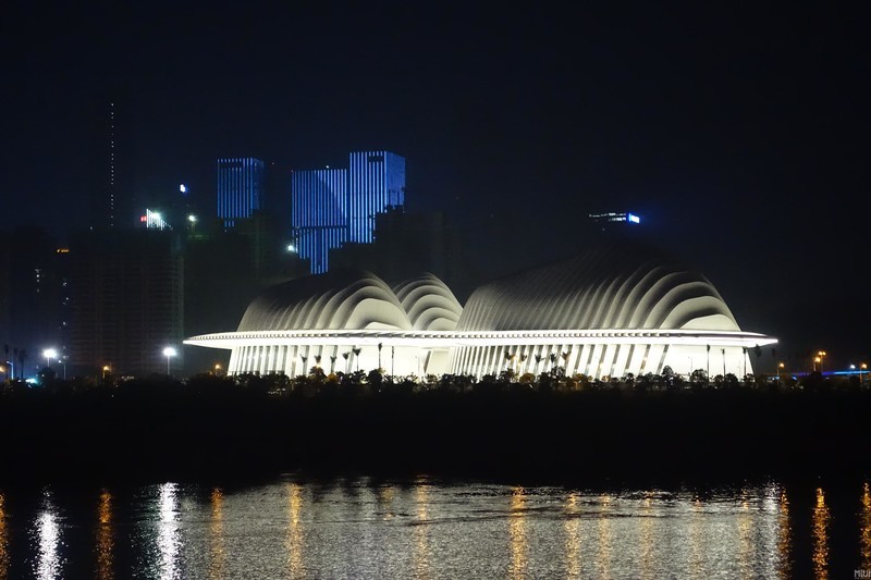 广西艺术中心夜景图图片