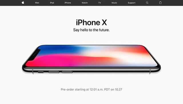 iphonex搶佔蘋果官方主頁因為要開賣了