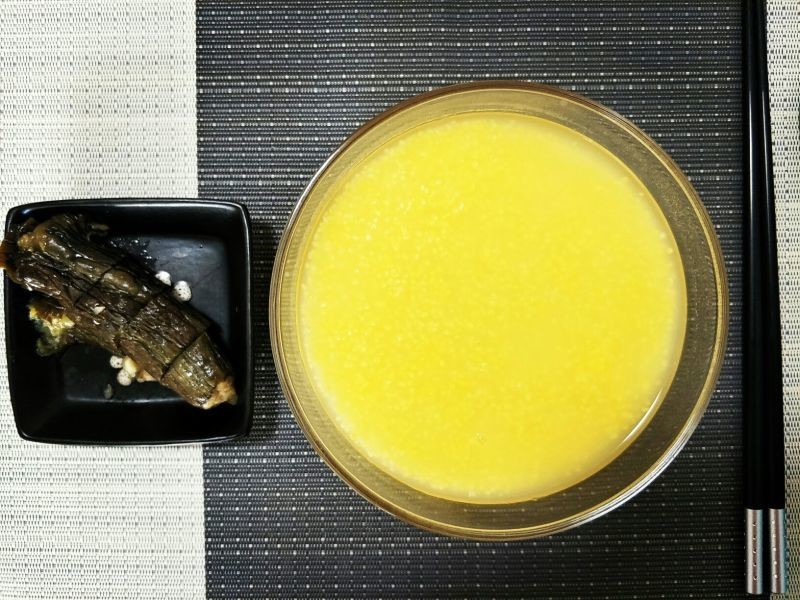 玉米羹～咸茄子