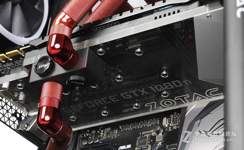 华硕ROG M9E、索泰1080Ti寒冰至尊，分体式水冷金属管方案SHOW！