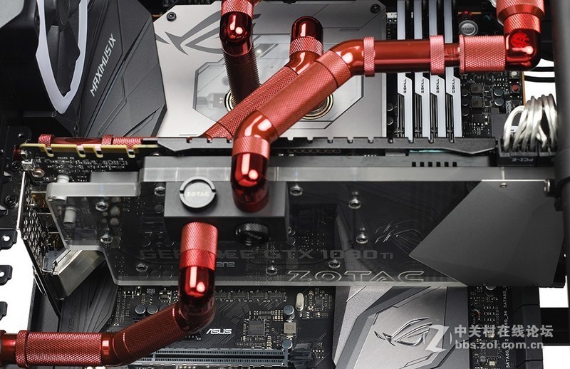 华硕ROG M9E、索泰1080Ti寒冰至尊，分体式水冷金属管方案SHOW！