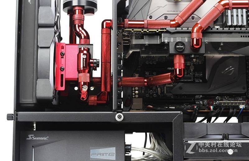 华硕ROG M9E、索泰1080Ti寒冰至尊，分体式水冷金属管方案SHOW！