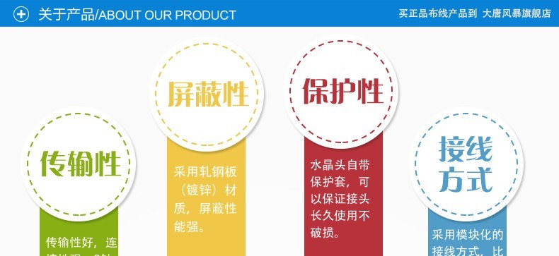 大唐风暴新款超六类CAT.6A屏蔽水晶头