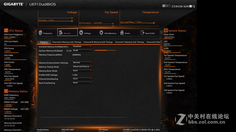 [原创]Intel Core i7-5820K与GIGABYTE X99-UD5 WIFI超频解析
