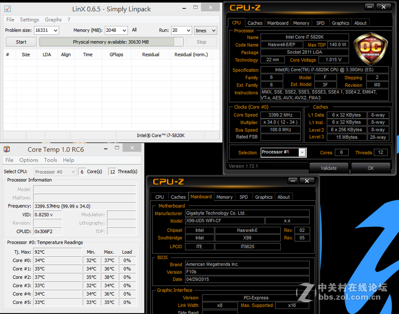 [原创]Intel Core i7-5820K与GIGABYTE X99-UD5 WIFI超频解析