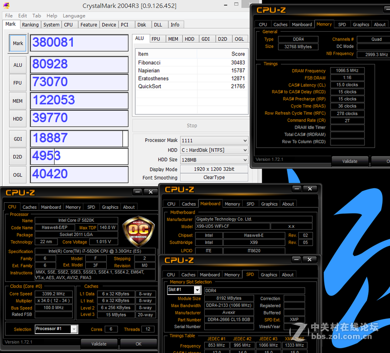 [原创]Intel Core i7-5820K与GIGABYTE X99-UD5 WIFI超频解析